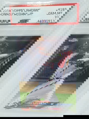 2018 topps chrome ronald acuna psa 10