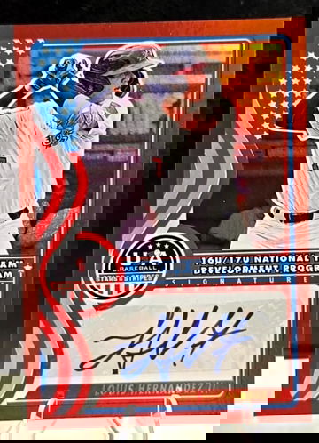 LOUIS HERNANDEZ II  2025 Panini Stars & Stripes USA Baseball  RED  AUTO  /99  CLEMSON