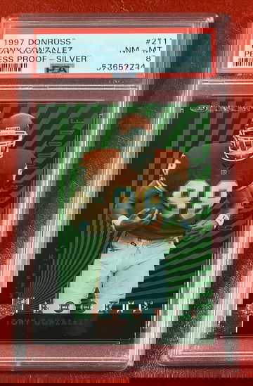 1997 Donruss Tony Gonzalez #211 PSA 8 Press Proof Silver /1500 RC Rookie Kansas City Chiefs