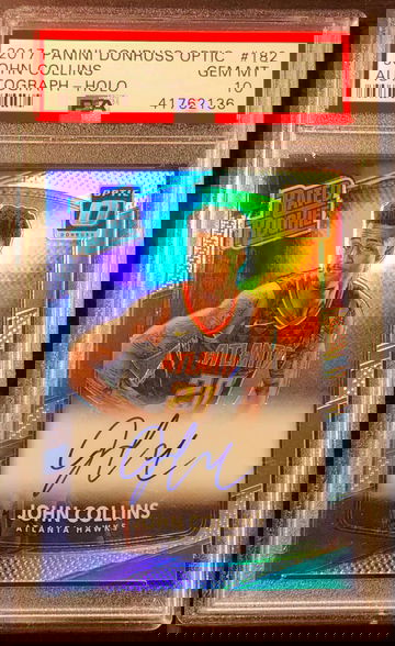 2017 Panini Donruss Optic #182 John Collins AUTO Rookie RC PSA 10 GEM MINT