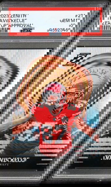 2023 Panini Zenith Zeal of Approval Travis Kelce PSA 10