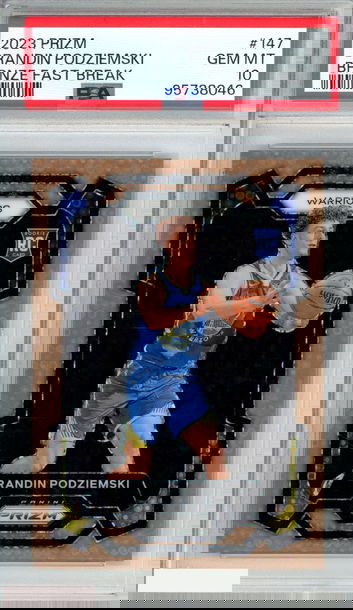 2023 PANINI PRIZM BRANDIN PODZIEMSKI #147 BRONZE FAST BREAK 15 OF 20 RC PSA 10