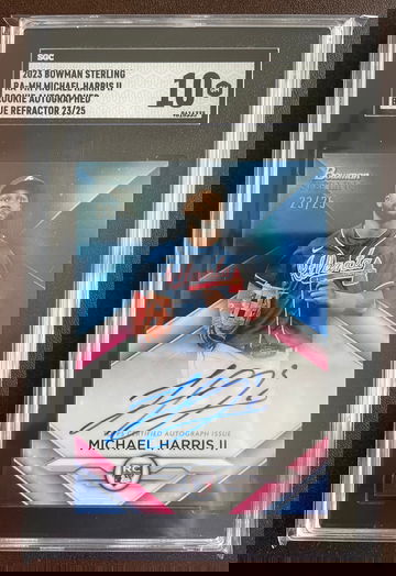 2023 Bowman Sterling Michael Harris II ROOKIE ON-CARD AUTO BLUE/25