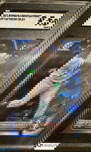 2022 BOWMAN CHROME SAPPHIRE OSCAR COLAS 1ST BOWMAN BLUE ICE SGC 9.5