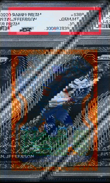 2020 Panini Prizm Lazer Prizm Justin Jefferson #398 PSA 10