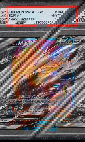 2021 Pokemon Sword and Shield Black Star Promo Vmax Premium Collection Jolteon V #183 PSA 9