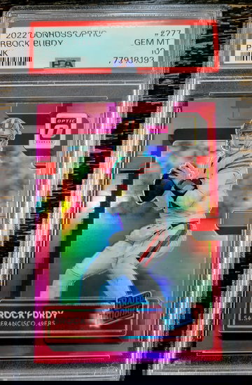 2022 Brock Purdy Donruss Optic Rated Rookie Pink PSA 10