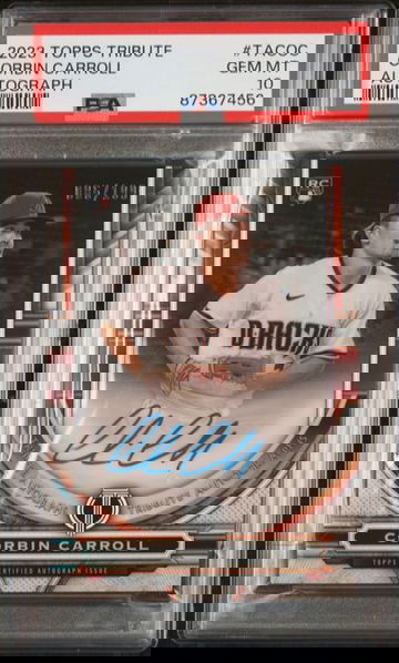 2023 Topps Tribute Corbin Carroll Rookie RC Auto /199 PSA 10 Gem Mint #TACOC
