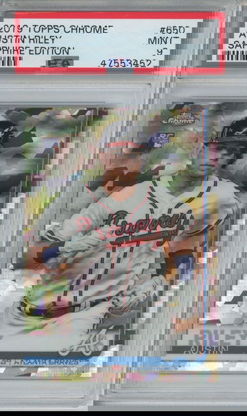 2019 Topps Chrome Sapphire Austin Riley PSA 9 #650