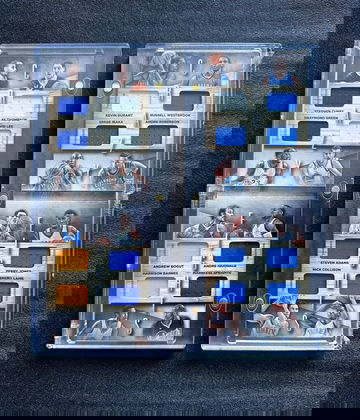 LOT (2) 2014 PANINI MULTI PATCH CRAZY EIGHTS WARRIORS CURRY KLAY DRAYMOND OKC DURANT WESTBROOK /99 - DHL Express Air