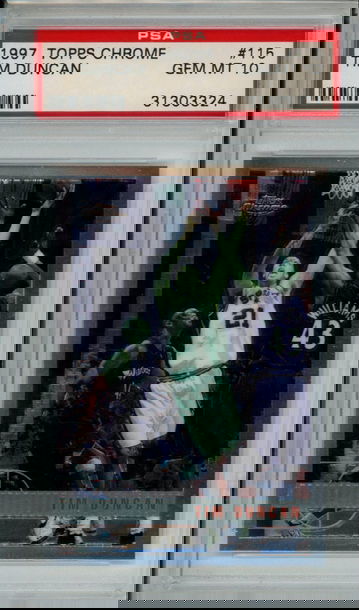 TIM DUNCAN 1997 TOPPS CHROME PSA 10