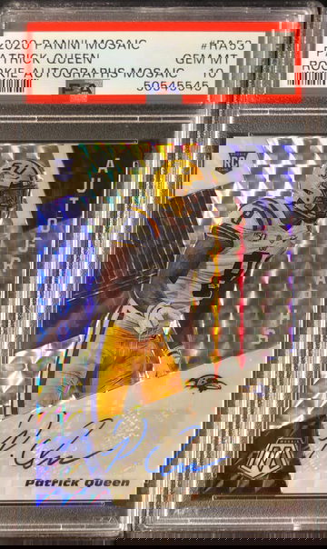 2020 Panini Mosaic Patrick Queen Rookie Autographs Mosaic PSA 10