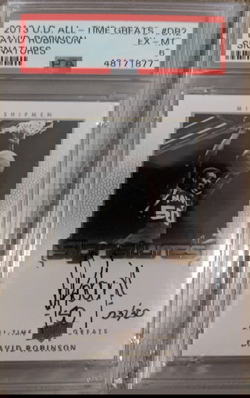 2013 upper deck all time greats David Robinson signature PSA 6 (Shipping from Canada)