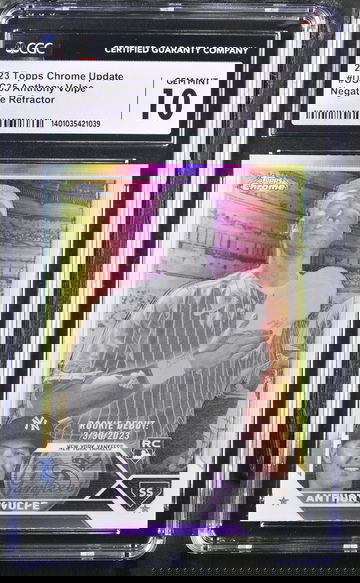 2023 TOPPS ANTHONY VOLPE CHROME UPDATE NEGATIVE REFRACTOR #USC35 CGC 10 BS.C3.42