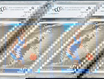 2X LOT LUKA DONCIC 2018-19 DONRUSS OPTIC RC BCCG 9 NMT