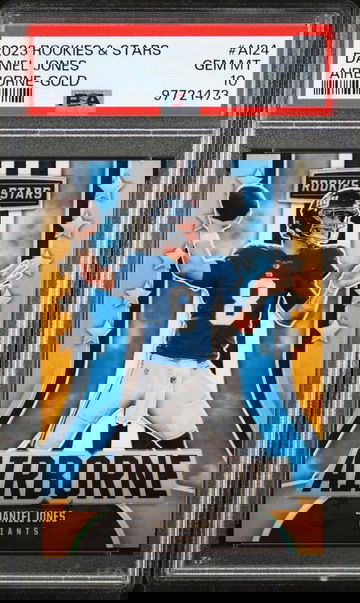 2023 PANINI ROOKIES & STARS AIRBORNE AI24 DANIEL JONES GOLD /10 PSA 10