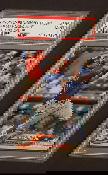 2018 Topps Bat Pointing Up Variation Ronald Acuna Jr. #698B PSA 9