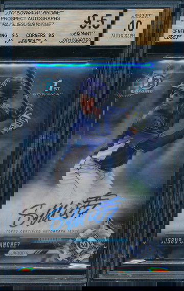 2017 Bowman Chrome Prospect Jesus Sanchez Base RC AUTO BGS 9.5/10