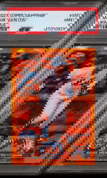 2023 Topps Chrome Sapphire Orange Mark Vientos #550 /75 PSA 9