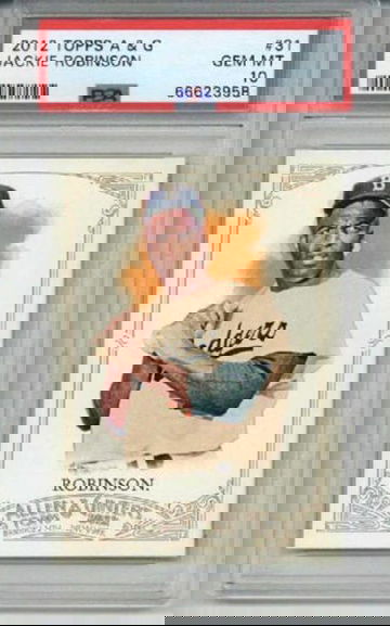 2012 TOPPS ALLEN & GINTER #31 JACKIE ROBINSON CARD DODGERS PSA 10 LOW POP RARE