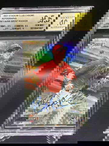 2021 Stadium Club Brent Rooker Chrome Autographs #SCCAVBR BGS 9.5