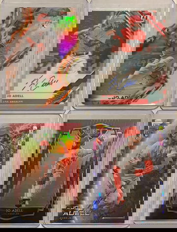 Jo Adell 4 Rookie Card Lot including Prospect On-card Auto