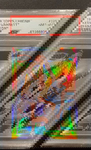 1998 Kevin Garnett Topps Chrome Refractor PSA 8