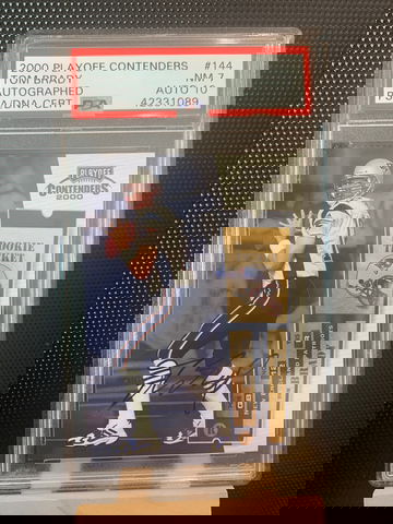 2000 Tom Brady Playoff Contenders Auto PSA 7