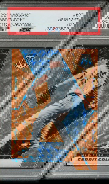 2021 Panini Mosaic Reactive Orange Gerrit Cole #87 PSA 10