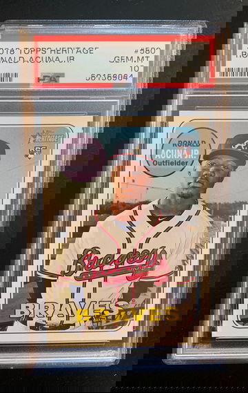 2018 Topps Heritage Ronald Acuna PSA 10