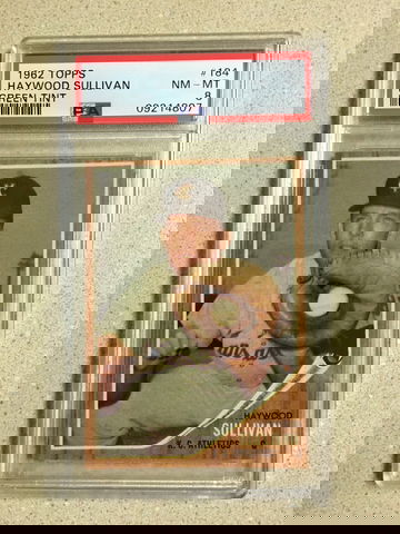 1962 Topps #184 Haywood Sullivan PSA 8 NM-MT GREEN TINT ATHLETICS 