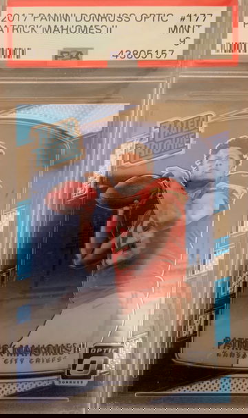 Patrick mahomes 2017 panini donruss optic psa 9