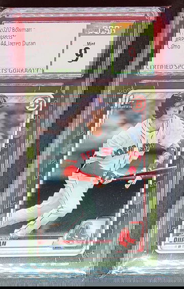 2020 Bowman Prospects BP-144 Jarren Duran Camo CSG Mint 9!