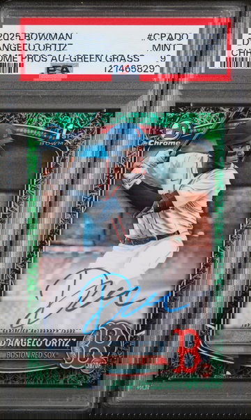 2025 Bowman Chrome Green Grass D'Angelo Ortiz #CPA-DO Auto /99 PSA 9