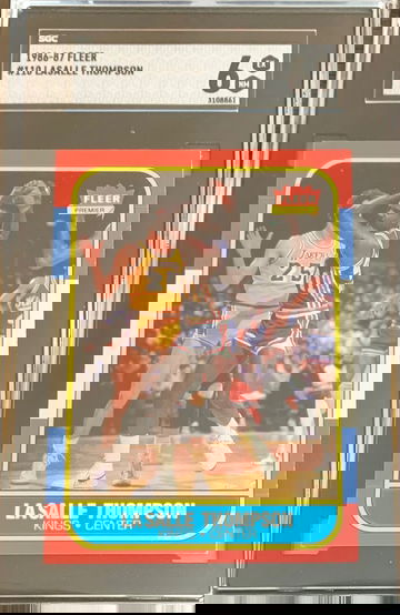 1986-87 Fleer Basketball Card #110 LaSalle Thompson - Graded SGC 6 EX NM