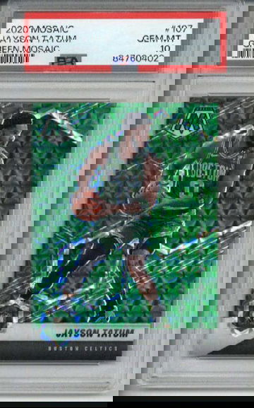 2020 PANINI MOSAIC GREEN MOSAIC #107 JAYSON TATUM BOSTON CELTICS PSA 10 LOW POP