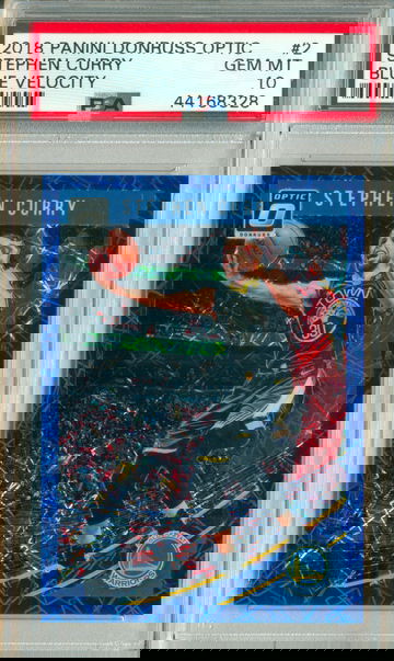 2018 Donruss Optic Stephen Curry Blue Velocity PSA 10