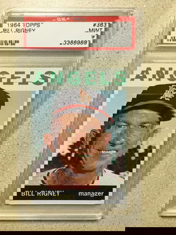 1964 Topps #383 Bill Rigney PSA 9 MINT ANGELS 
