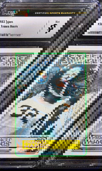 1983 Topps Franco Harris CSG 9 MINT POP 4! HOFer