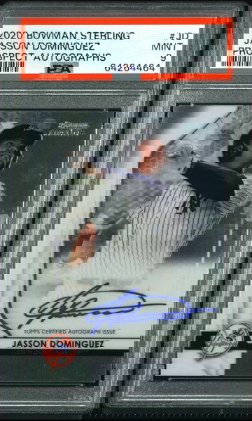 💎🚨2020 Bowman Sterling Prospect Auto JASSON DOMINGUEZ PSA 9 Yankees PSA 9🔥👽
