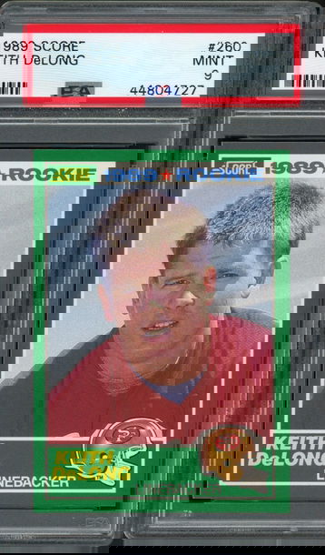 1989 Score Keith Delong RC #260 San Francisco 49ers - PSA 9