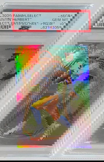 2020 Panini Select - Select Certified Rookies #SCR4 - Justin Herbert - PSA 10 Gem Mint RC Rookie