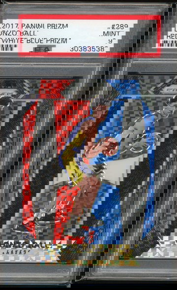 2017 Panini Prizm Lonzo Ball Red White Blue PSA 9