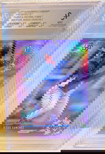 2017 Bowman Chrome Jesus Sanchez Purple /250 BGS 9