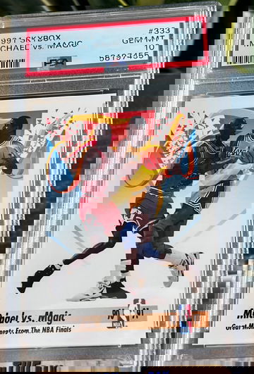 1991 Skybox #333 Michael Jordan vs. Magic Johnson PSA 10 GEM MINT Great Moments!