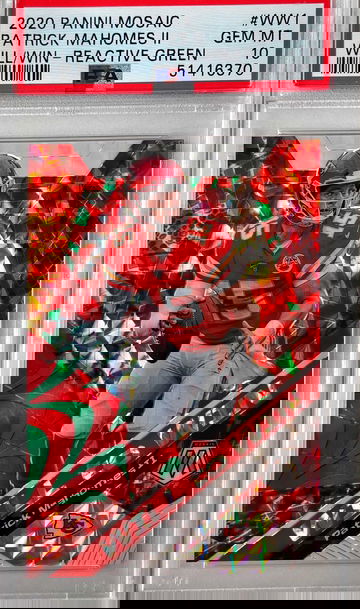 2020 Panini Mosaic Patrick Mahomes Will To Win 51/89 PSA 10