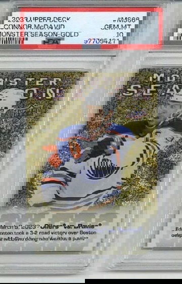 2023 UPPER DECK MONSTER SEASON GOLD #MS66 CONNOR MCDAVID OILERS PSA 10 LOW POP