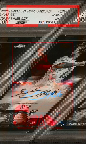 Zach Neto 2023 Topps Chrome Update Sapphire Black PSA 9 auto RC /10 Rookie Card