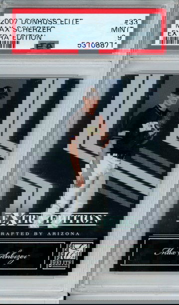 MAX SCHERZER 2007 Donruss Elite Extra Edition #33 PSA 9 Mint National Dodgers