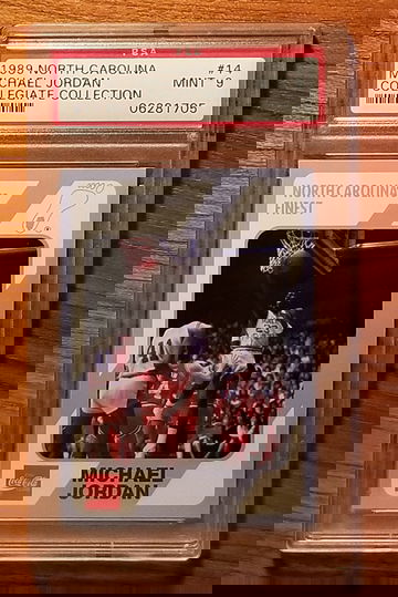 1989 North Carolina #14 Michael Jordan  collegiate collection psa 9 coca cola